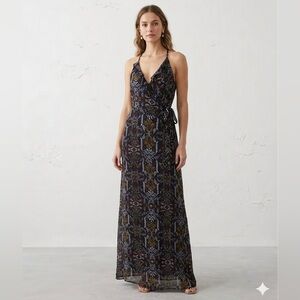 Dex maxi wrap dress lined large
